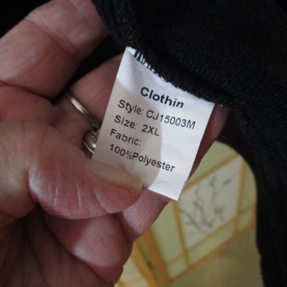 CLOTHIN brand men's 2XL black zip-up jacket - Picture 3 of 7